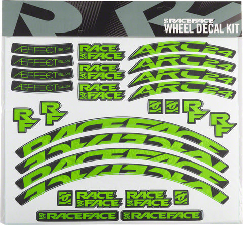 RaceFace Decal Kit for Arc 24 Rims and Aeffect SL 24 Wheels Green