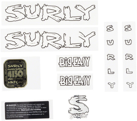 Surly Big Easy Frame Decal Set White