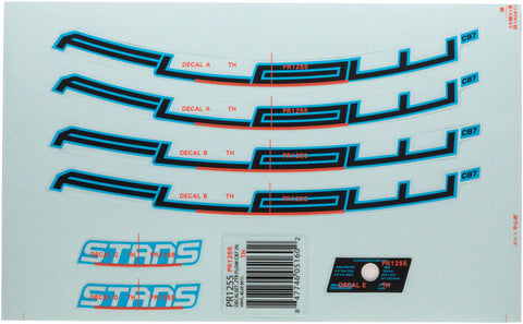 Stan's No Tubes Flow CB7 Rim Decal 27.5 Blue Set