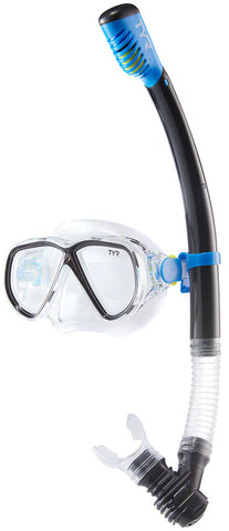 TYR Recreational Mask Snorkel Set - Adult Blue/Black
