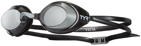 TYR Vecta Racing Adult Swim Goggles - Black/Black Smoke Lens