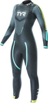 TYR Hurricane Cat 2 Wetsuit - Black/Yellow/Turquoise Women's X-Large