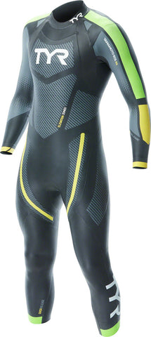 TYR Hurricane Cat 5 Wetsuit - Black/Green/Yellow Men's Small