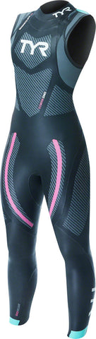 TYR Hurricane Cat 5 Sleeveless Wetsuit - Black/Turquoise/Fuschia Women's