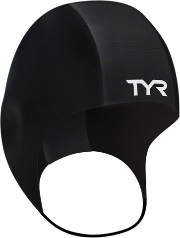 TYR Neoprene Swim Cap: Black LG