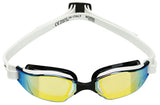 Michael Phelps Xceed Goggles Black/White with Gold Titanium Mirror Lens