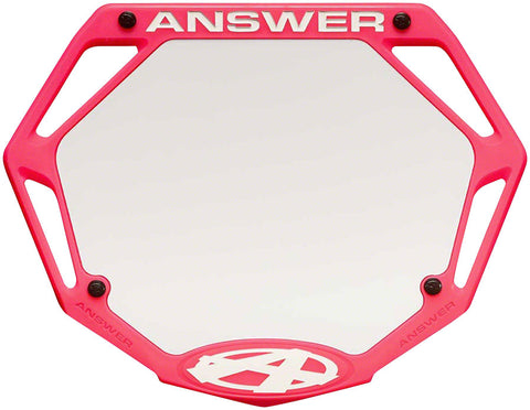 Answer BMX 3D Pro Number Plate Pink