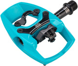 iSSi Flip III Pedals Single Side Clipless with Platform Aluminum 9/16 Teal