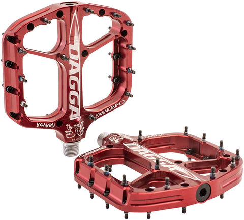 Chromag Dagga Platform Pedals Body: Aluminum Spindle: Cr-Mo 9/16'' Red