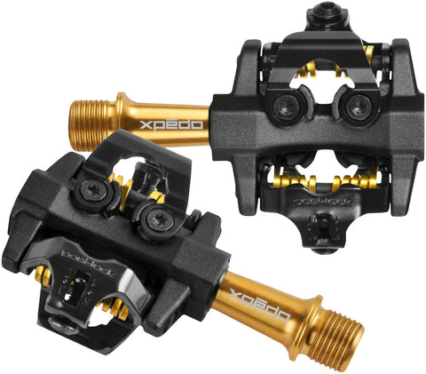 Xpedo CXR Pedals - Dual Sided Clipless Titanium 9/16 Black/Gold Pro