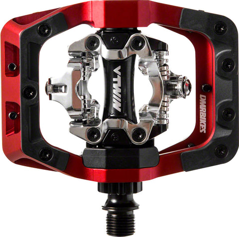 DMR VTwin Pedals Dual Sided Clipless with Platform Aluminum 9/16 Red