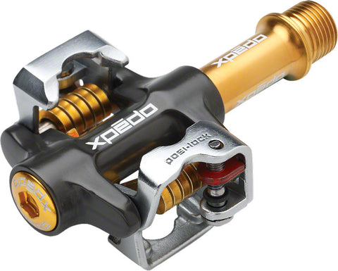 Xpedo MForce 4 Pedals Dual Sided Clipless Aluminum 9/16 Gold/Black/Silver