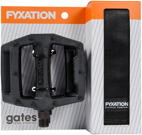 Fyxation Pedal and Strap Kit Pedals Platform Plastic 9/16 Black