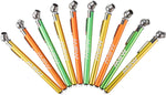 MSW Pencil Gauge Schrader Head Jar of 10 Yellow Orange and Green Assorted