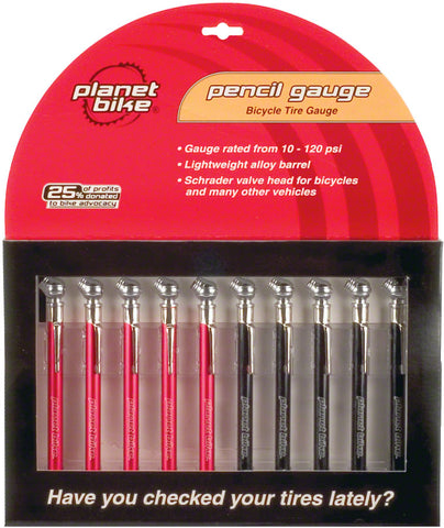 Planet Bike Pencil Gauge Schrader Head Card of 10 units