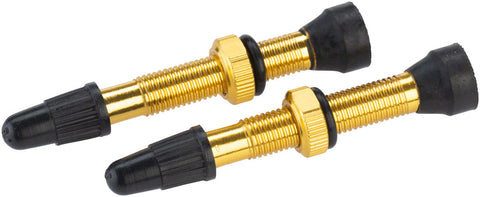 WHISKY No.9 Alloy Tubeless Valves Pair 40mm Golden