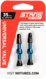 Stan's NoTubes 35mm Tubeless Valves Pair Blue