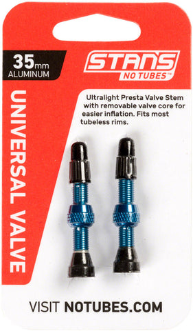 Stan's NoTubes 35mm Tubeless Valves Pair Blue