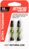 Stan's NoTubes 35mm Tubeless Valves Pair Green