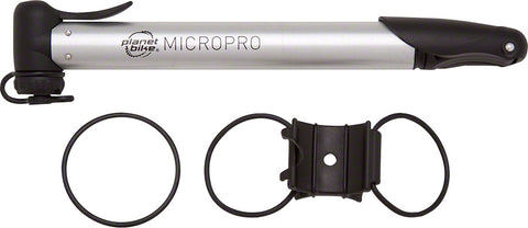 Planet Bike MicroPro Mini Frame Pump with Bracket Presta/Schrader Silver/Black