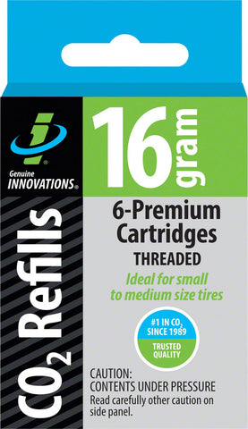 Genuine Innovations 16gram Threaded CO2 Cartridges 6Pack