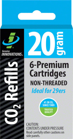 Genuine Innovations 20g Threadless Co2 Cartridges 6Pack