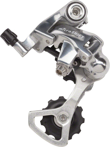 microSHIFT R10 Rear Derailleur - 10 Speed Short Cage Silver