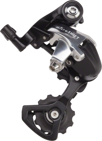 microSHIFT R9 Rear Derailleur - 9 Speed Short Cage Black/Silver