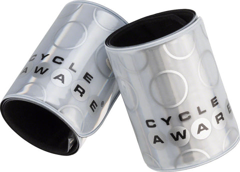 CycleAware Slap and Wrap Pant Leg Bands: Silver