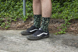 Fist Handwear Croc Crew Sock - Black/Green Medium