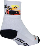 SockGuy Classic Happy Camper Socks 3 inch GRAY/Black/Orange