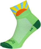 SockGuy Classic Sunshine Socks 3 inch Green/Yellow/Orange/Blue