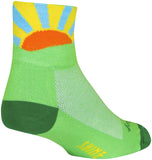 SockGuy Classic Sunshine Socks 3 inch Green/Yellow/Orange/Blue