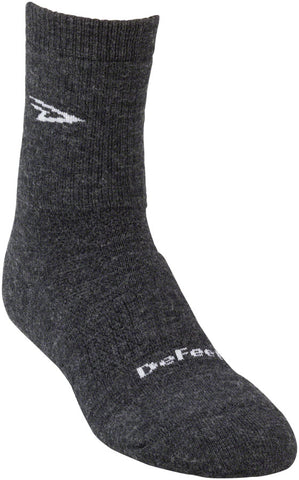 DeFeet Woolie Boolie D-Logo Socks - 4 inch Charcoal Large