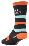 Whisky Get Fancy Socks 6 Inch Cuff Black Orange Mint Green