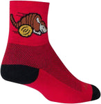 SockGuy Classic Turbodillo Socks 3 inch Red/Black