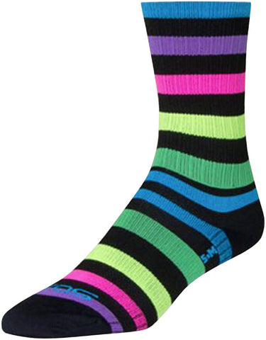 SockGuy SGX Night Bright Socks 6 inch Black/MultiColor