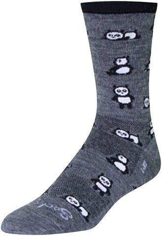 SockGuy Wool Pandamonium Socks 6 inch GRAY/Black