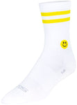 SockGuy SGX Smiley Socks - 6 inch White/Yellow Small/Medium