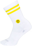 SockGuy SGX Smiley Socks - 6 inch White/Yellow Small/Medium