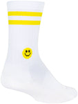 SockGuy SGX Smiley Socks - 6 inch White/Yellow Small/Medium