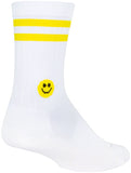 SockGuy SGX Smiley Socks - 6 inch White/Yellow Small/Medium