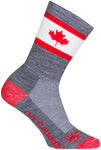 SockGuy Oh Canada Wool Socks - 6 inch Gray/Red/White Small/Medium