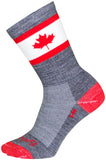 SockGuy Oh Canada Wool Socks - 6 inch Gray/Red/White Small/Medium