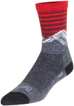 SockGuy Summit Wool Socks - 6 inch Gray/Red/White Small/Medium