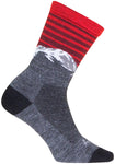 SockGuy Summit Wool Socks - 6 inch Gray/Red/White Small/Medium