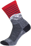 SockGuy Summit Wool Socks - 6 inch Gray/Red/White Small/Medium