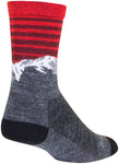 SockGuy Summit Wool Socks - 6 inch Gray/Red/White Large/X-Large