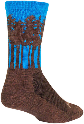 SockGuy Treeline Wool Socks - 6 inch Brown/Blue Large/X-Large