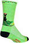 SockGuy Merry Catmas Crew Socks - 6 inch Green/Black Large/X-Large